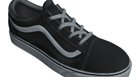 Black vans style shoes