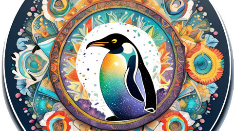 An_enchanting_scene_with_penguin_stickers