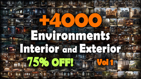 4000 Environments (Interior and Exterior) Reference Pack | MEGA Bundle | 4K | v.1