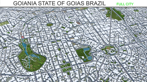Goiania city State of Goias Brazil 3d model 50km