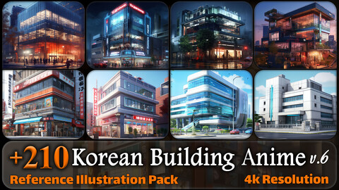 210 Korean Building Anime Reference Pack | 4K | v.6