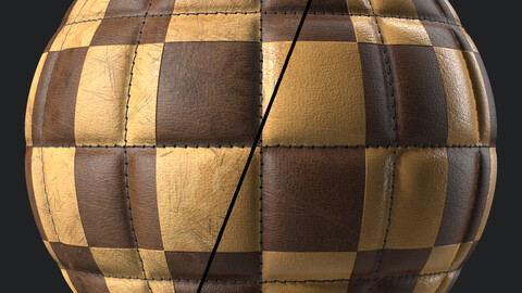 Leather Materials 28- Stitched Leather By Sbsar | Pbr 4k Seamless