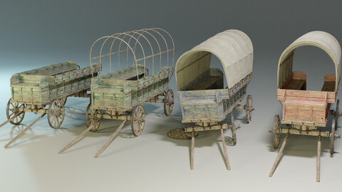 Medieval Carts PACK PBR Game Ready