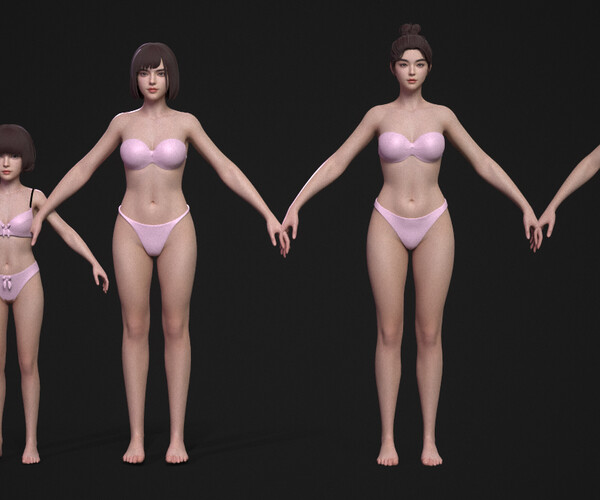 Artstation 5 Fine Looking Beautiful Female Basemesh From 6 To 40