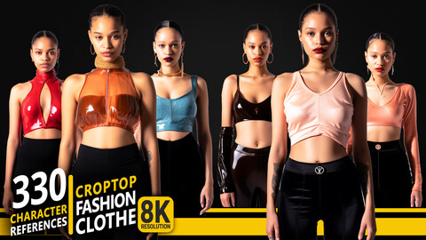 330 Crop Top Fashion Clothe - Character References | 8K Resolution