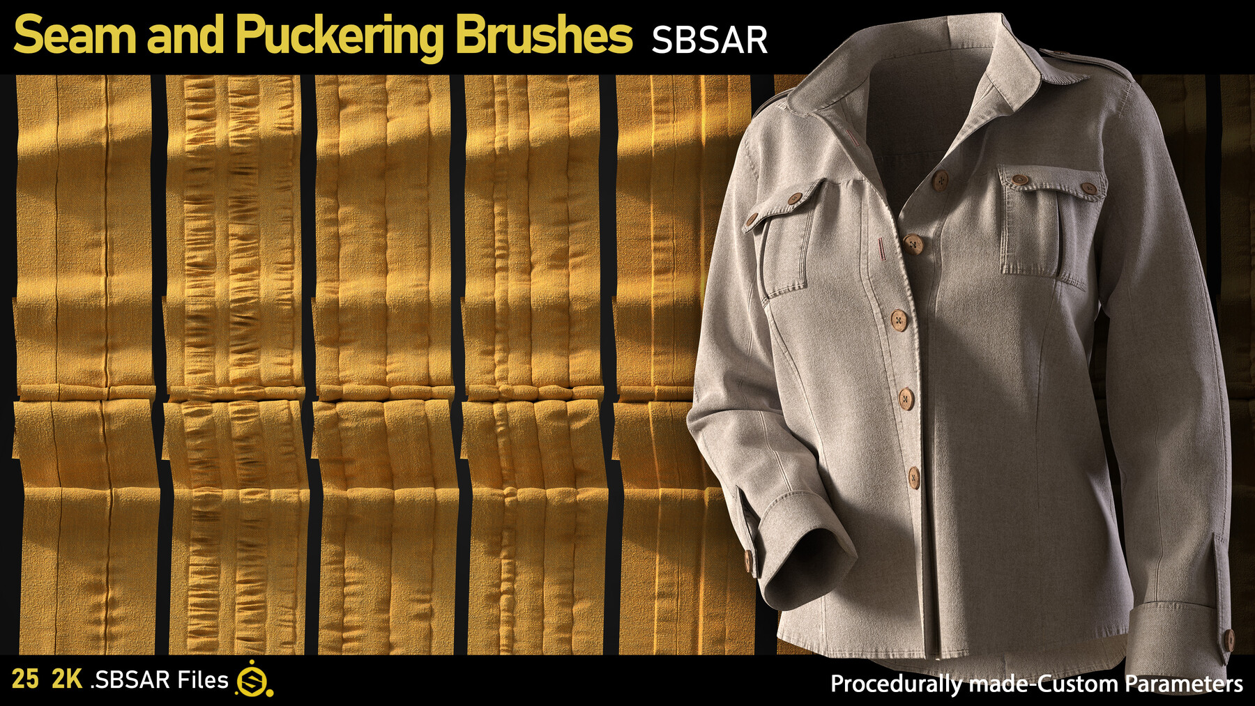ArtStation - Seam and Puckering Brushes-Substance Painter | Brushes
