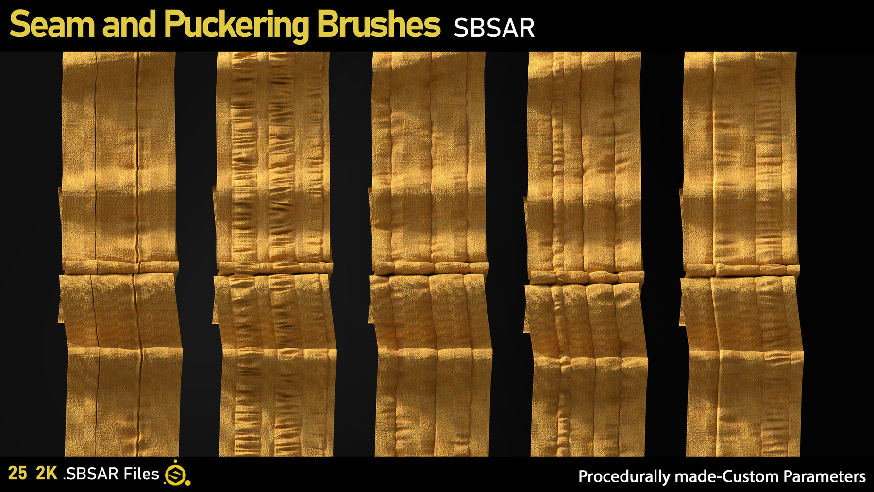 ArtStation - Seam and Puckering Brushes-Substance Painter | Brushes