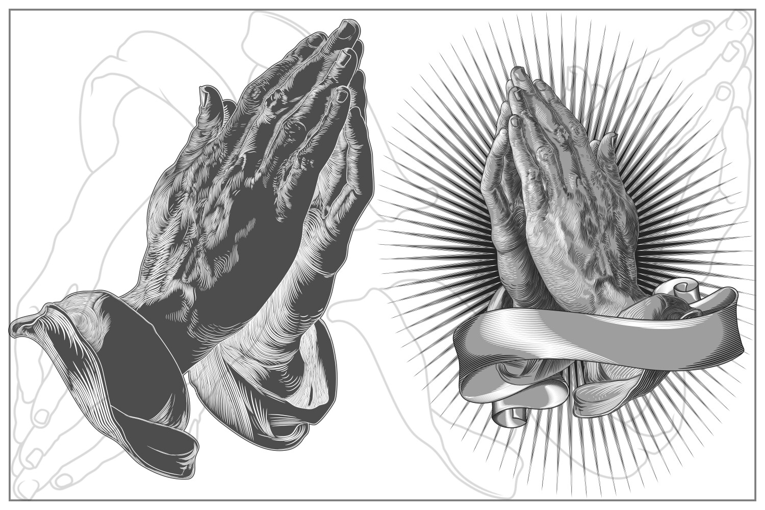 ArtStation - Vector Design Of Hands Prayer Position | Artworks