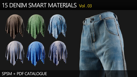 " 15 High Detailed Denim Smart Materials " (Vol.3)