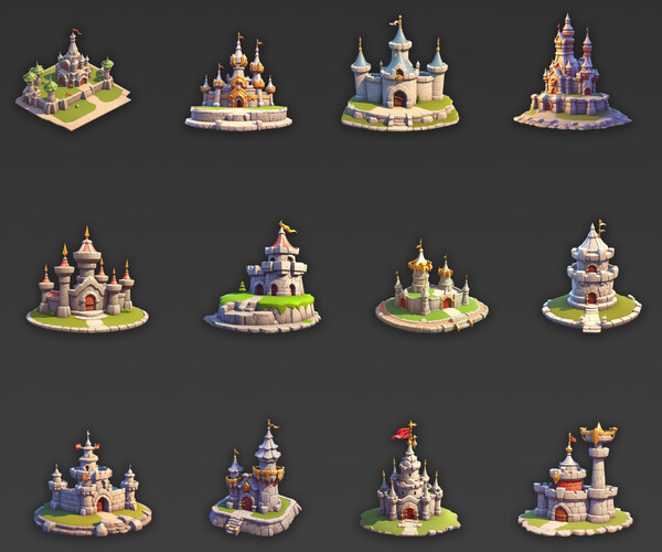 ArtStation - 30 Fantasy Castle Game Asset | Game Assets