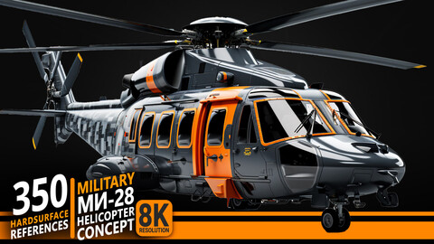 350 Military Ми-28 Helicopter Concept - Hardsurface References | 8K Resolution