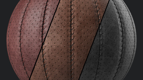 Leather Materials 35- Stitched Leather By Sbsar | Pbr 4k Seamless