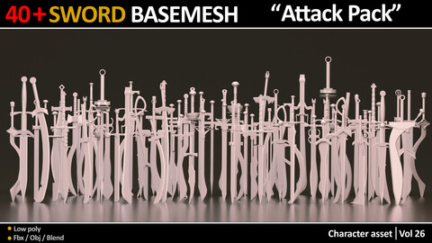 40+ SWORDS BASEMESHES WITH JEFF STUDIO GIFT CART