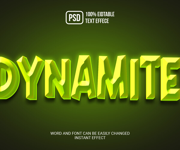 ArtStation - 3D Dynamite. PSD fully editable text effect. Layer style