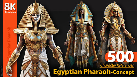 500 Egyptian Pharaoh Clothes. Character References, 8K Resolution