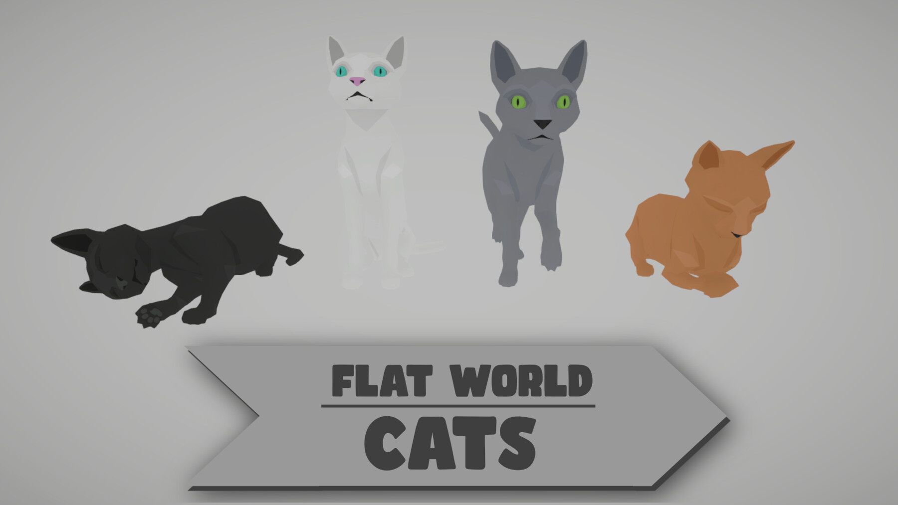 Flat World - Cats - Rigged & Animated