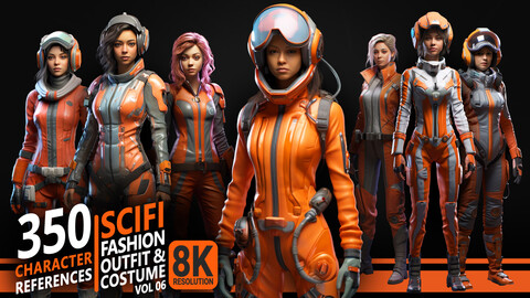 350 Scifi Fashion Outfit & Costume - VOL 06  - Character References | 8K Resolution