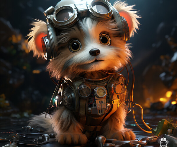 ArtStation - The Cyber Puppy illustration in 4K | Artworks