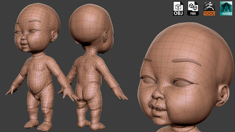 Baby Anatomy - Topology + UV map