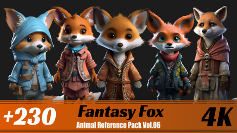 +230 Fantasy Fox (Fantasy Character) Vol.06 | 4K | Reference Pack