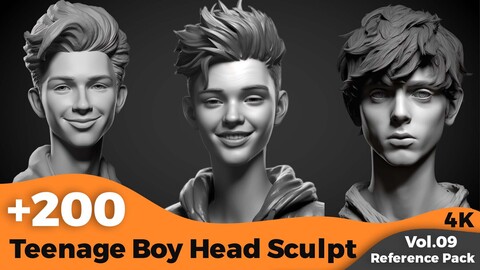 +200 Teenage Boy Head Sculpt