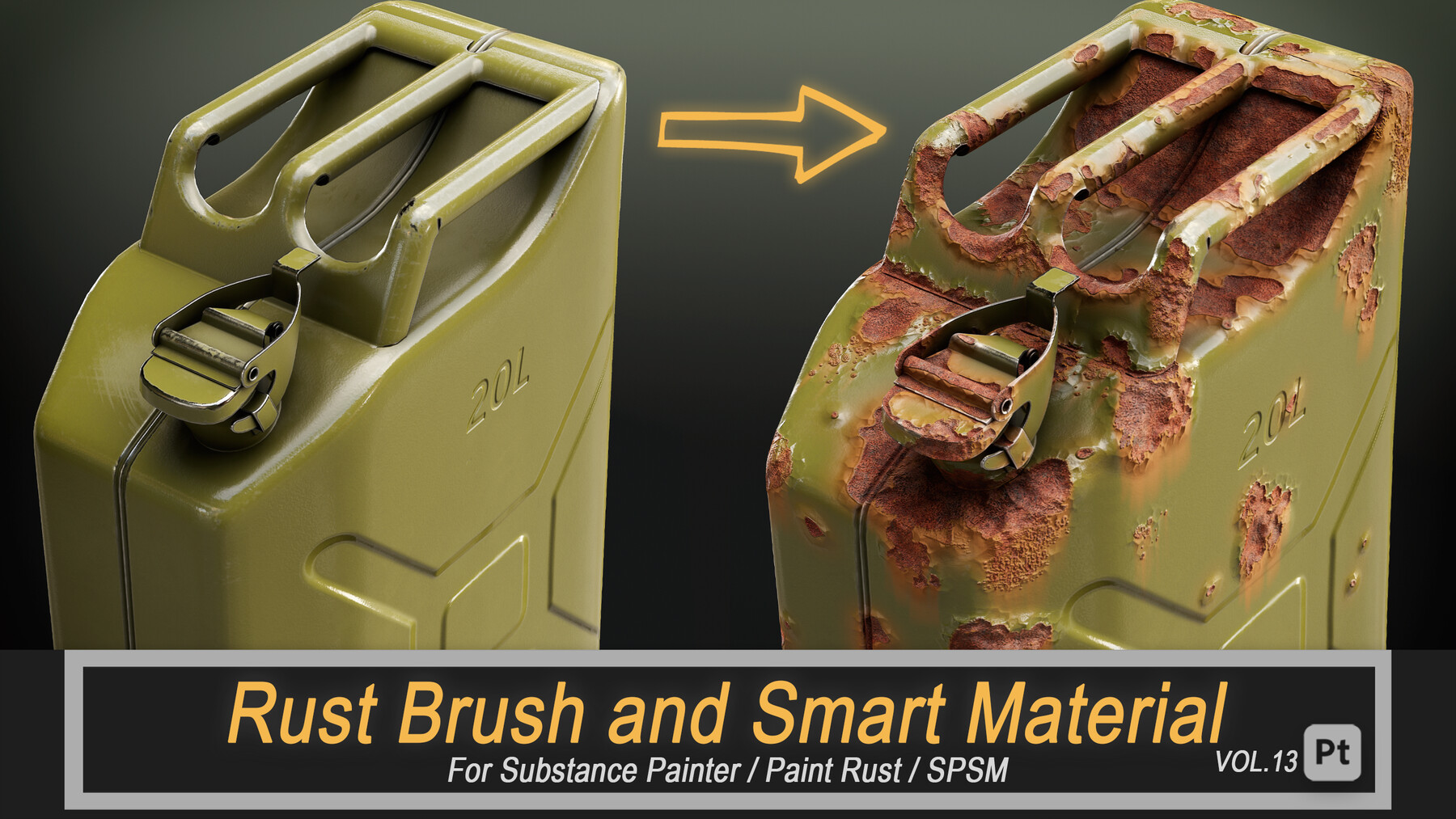 ArtStation - Rust Brush and Smart Material For Substance Painter Vol.13 | Brushes