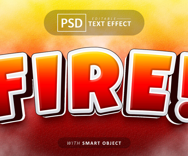 ArtStation - Fire PSD fully editable text effect. Layer style PSD ...