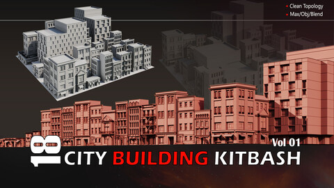 18 City Building Kitbash (High Details)-70% Discount For A Limited Time