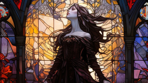 Vampiress Stained Glass