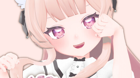 3D Girl Character "RIBBON"(ANIME/GAME/VRC)