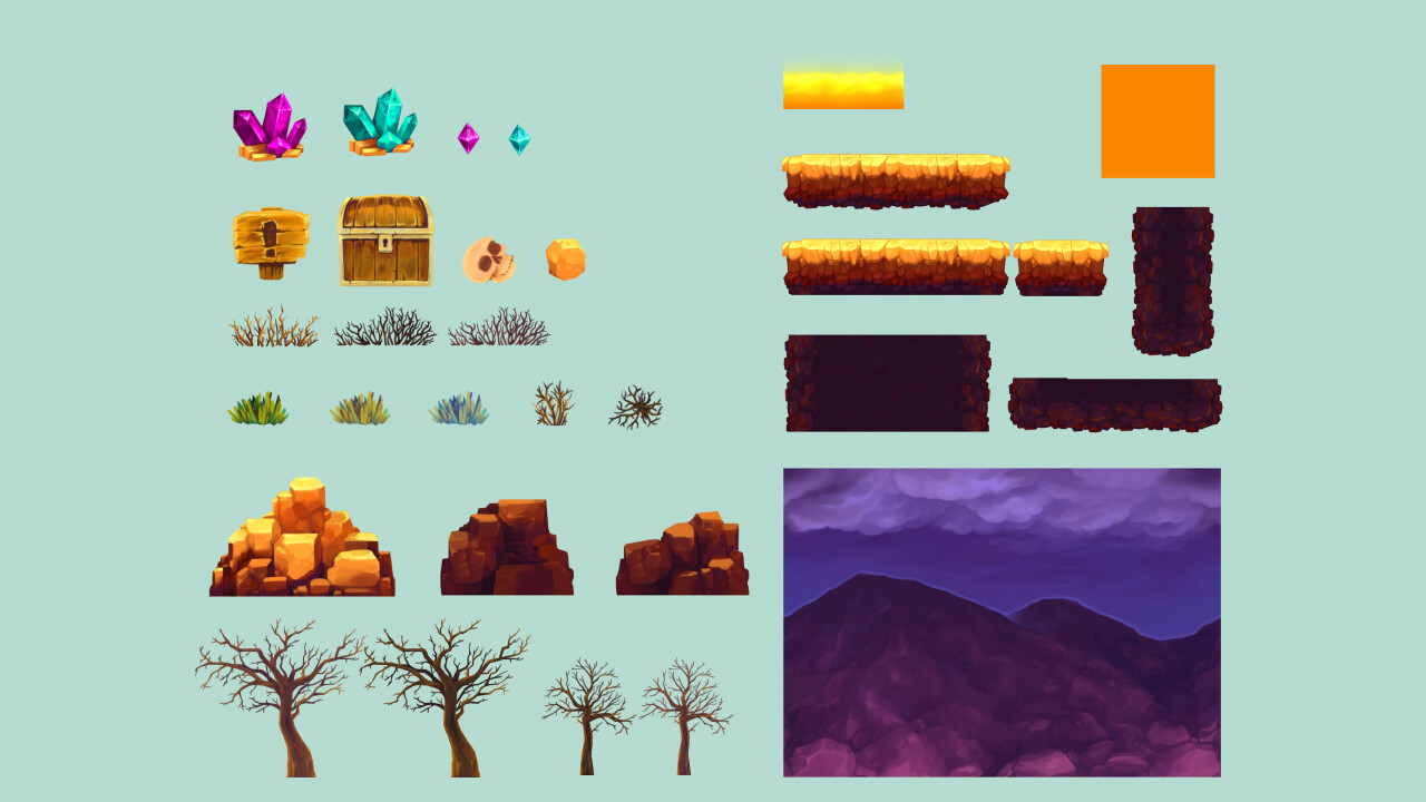 ArtStation - Volcano - Free Game Tileset | Game Assets