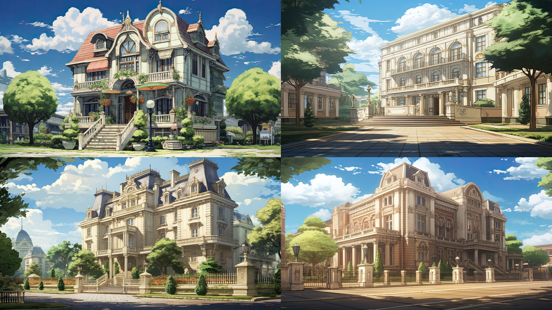 both-dunlin119: anime art-style mansion on fire in re:zero world with doors  and windows barricaded