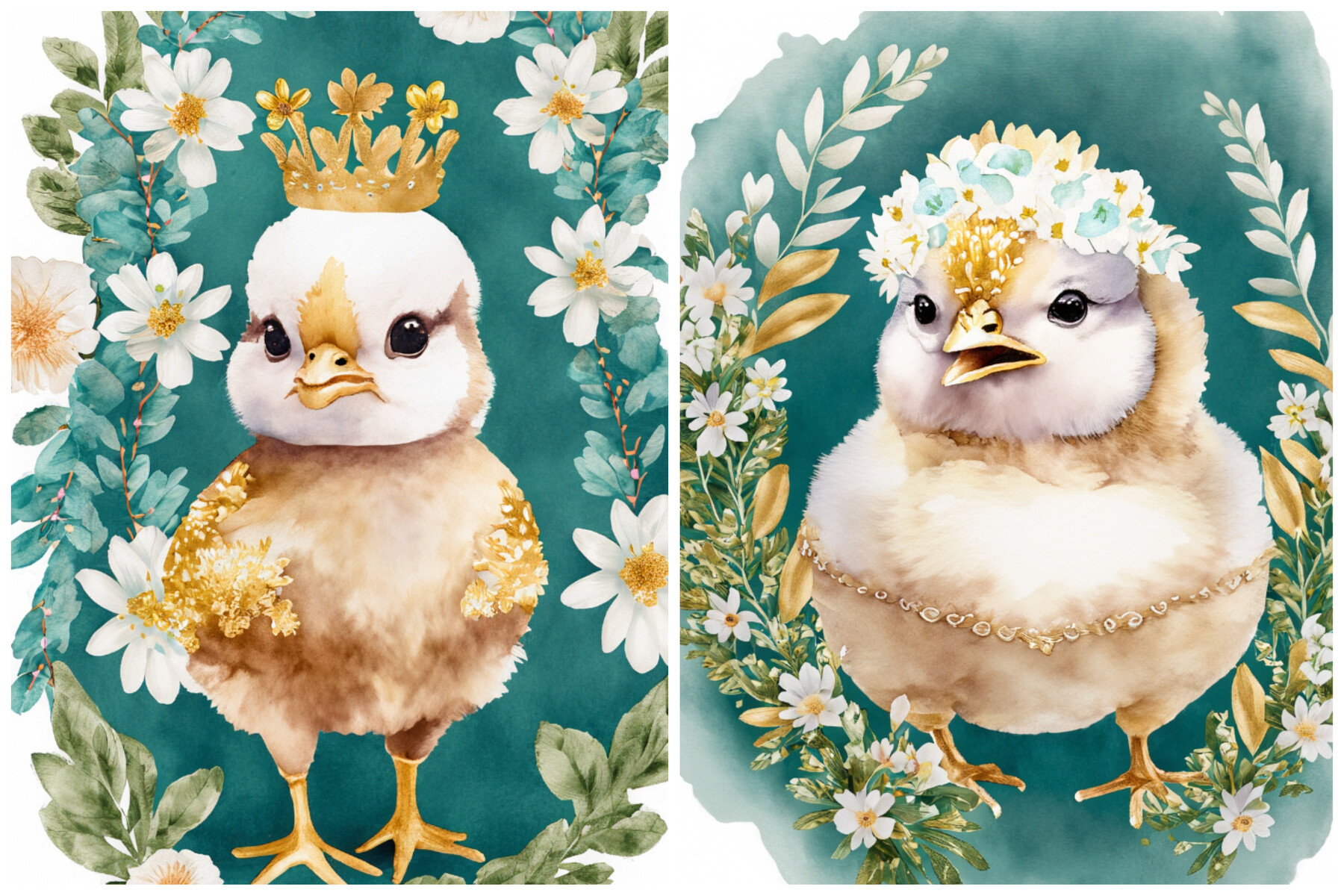 ArtStation - Baby Chicken Watercolor 8 Images | Artworks