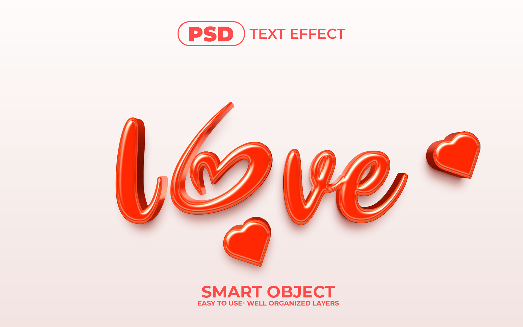 ArtStation - 3D Love. PSD fully editable text effect. Layer style PSD ...