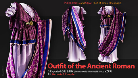 Outfit of the Ancient Roman (VOL.03). CLO3D, MD PROJECTS+OBJ+FBX