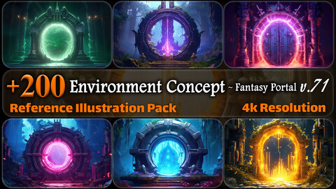 200 Environment Concept - Fantasy Portal Reference Pack | 4K | v.71