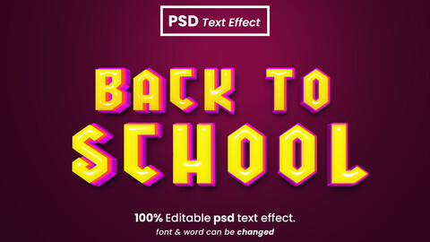 Artstation - 3d Back To School. Psd Fully Editable Text Effect. Layer 