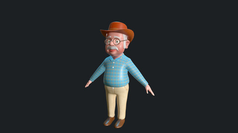 GrandFather Rigged Character