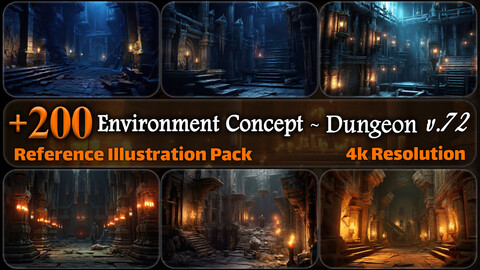 200 Environment Concept - Dungeon Reference Pack | 4K | v.72