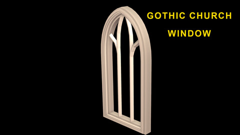 Gothic gedling notts window 3D asset