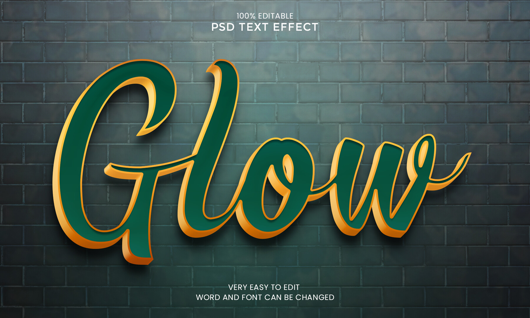 ArtStation - 3D Glow. PSD Fully Editable Text Effect. Layer Style PSD ...