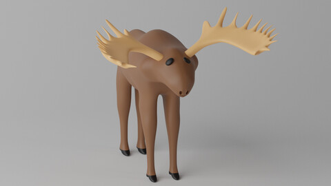 Cartoon Moose Deer 3D model