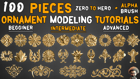 100 PIECES Ornament Modeling Tutorials | Zero to Hero |