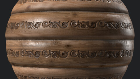 Wood Materials 22- Wood Panel By Ornament Pattern | Sbsar Seamless PBR 4k