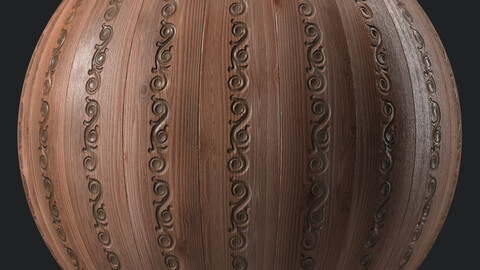 Wood Materials 23- Wood Panel By Ornament Pattern | Sbsar Seamless PBR 4k