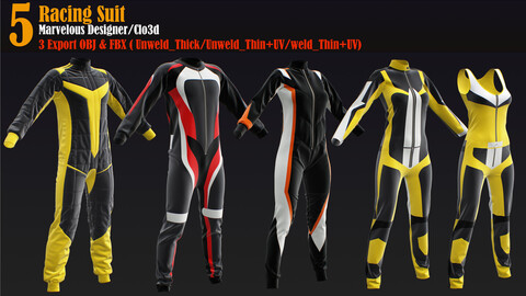 2Men's & 3Womens's Racing Suit (Marvelous/CLO+ZPRJ+OBJ+FBX+UV)