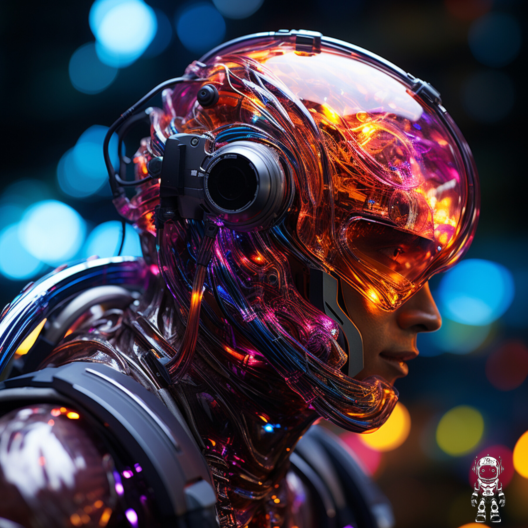 ArtStation - Artificially In Love Cyberpunk Purple Robot 4k