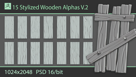 Stylized Wooden Alphas V.2