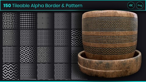 150 Tileable Alpha Border And Pattern