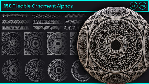 150 Tileable Ornament Alphas